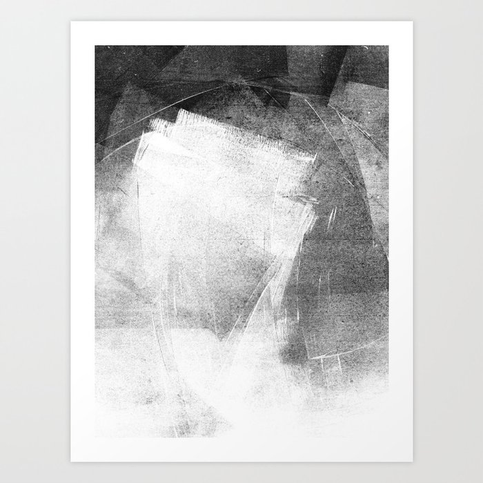Black And White Ethereal Minimalist Abstract Painting Art Print By