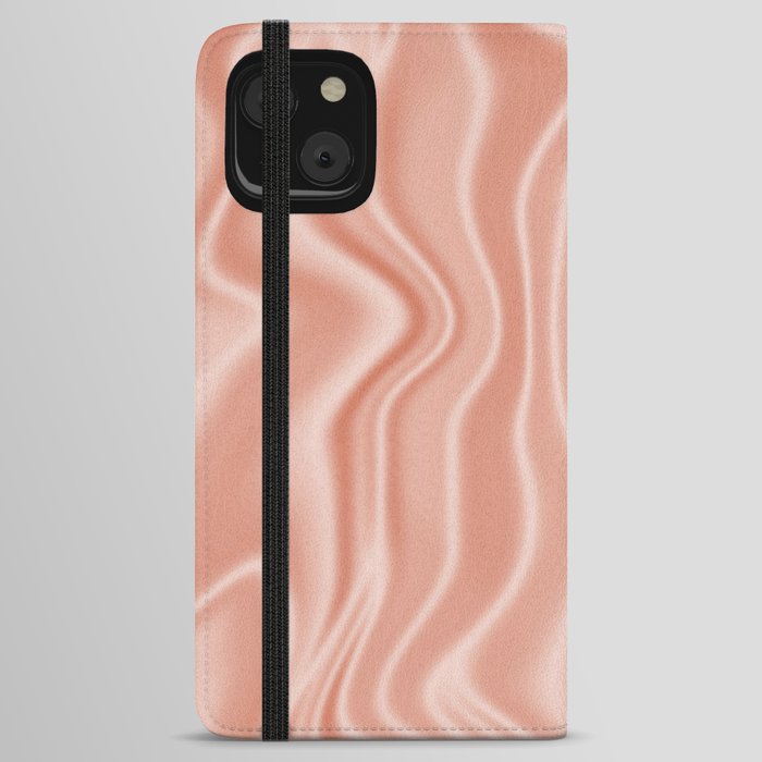 Blush Silk/Satin Effect Pink iPhone Wallet Case