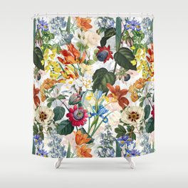 Vintage & Shabby Chic - Tropical Botanical Flower Garden  Shower Curtain