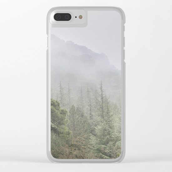 Into the deep forest. Foggy morning Clear iPhone Case