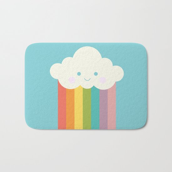 Proud rainbow cloud Bath Mat