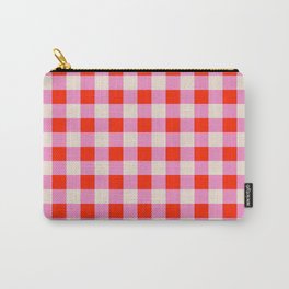 Pink and Ruby Red Gingham Plaid Retro Pattern Carry-All Pouch