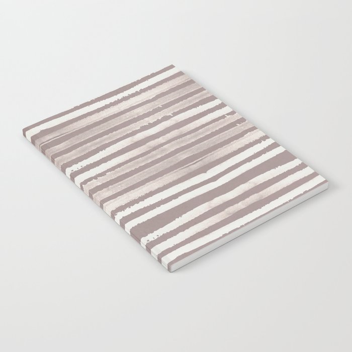 Simply Shibori Stripes Lunar Gray and Red Earth Notebook