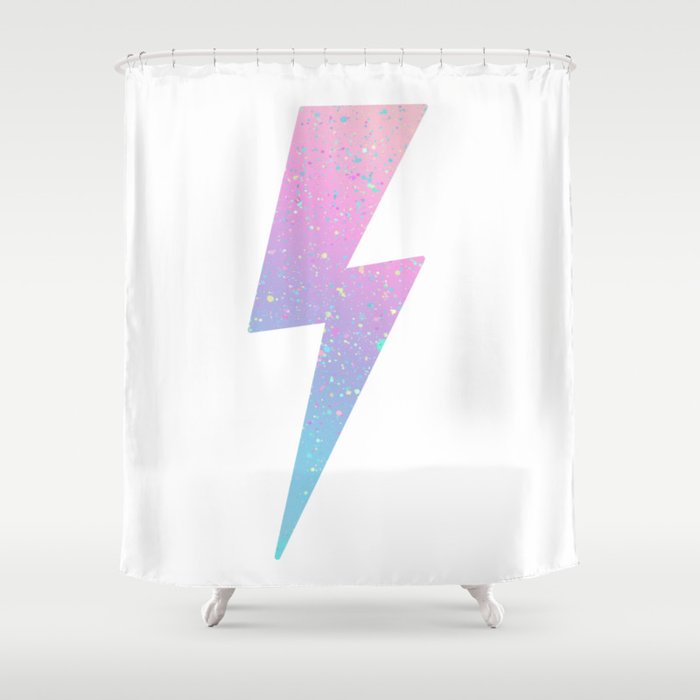 color splash lightning bolt Shower Curtain