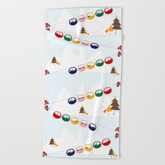 Ski cables Beach Towel