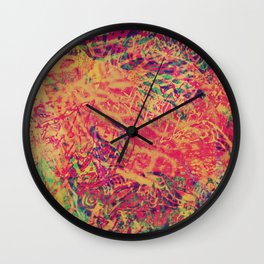 Philosopher & Fool - Color Jungle Wall Clock | Jungle, Graphicdesign, Colorful, Orange, Digital, Red, Bright, Abstract 
