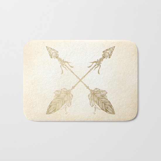 Tribal Arrows Gold on Paper Bath Mat