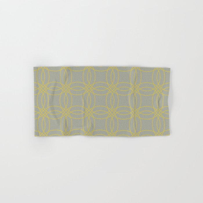 Simply Vintage Link in Mod Yellow on Retro Gray Hand & Bath Towel