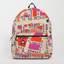 paris map pink Backpack