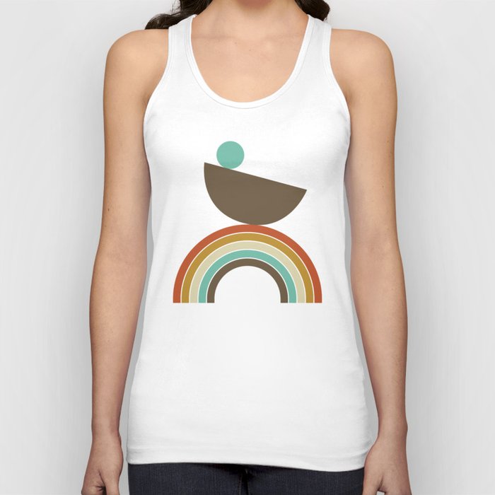 Balanced Geometric Shapes and Arches in Retro Earthy Colors Tank Top