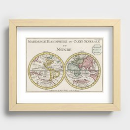 Mapemonde planisphere ou carte generale du monde (1735) from Daniel de Lafeuilledelete. Recessed Framed Print