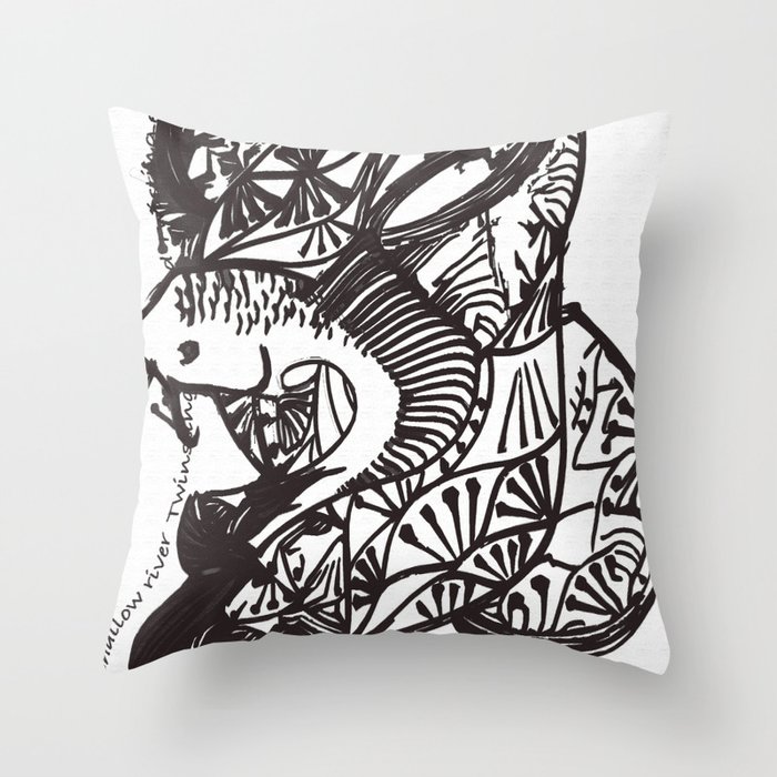 Shallow River Young Leaves Throw Pillow