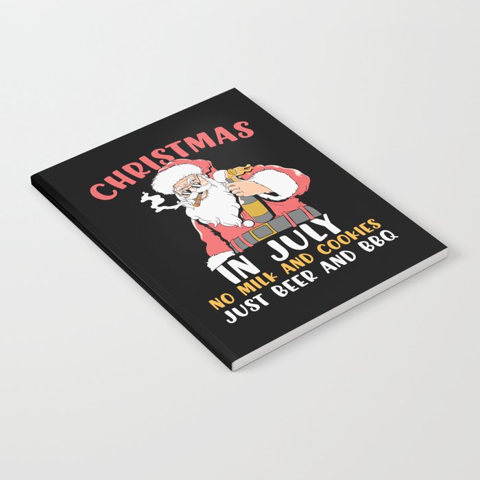 Funny Christmas In July Santa Notebook