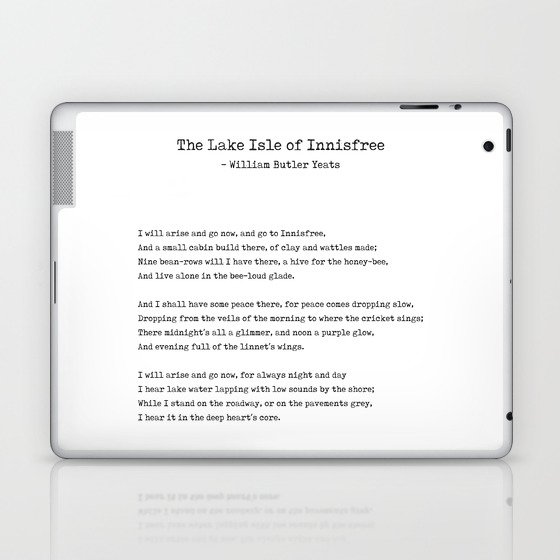 The Lake Isle of Innisfree - William Butler Yeats - Typewriter Print - Literature Laptop & iPad Skin