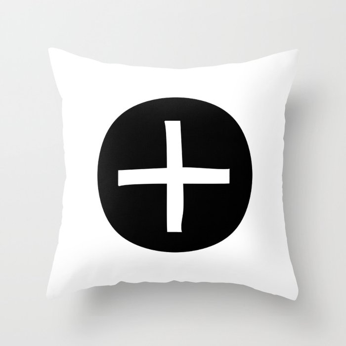 Black and White Cross Throw Pillow