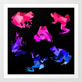 Bisexual Themed Geometric Frogs Art Print
