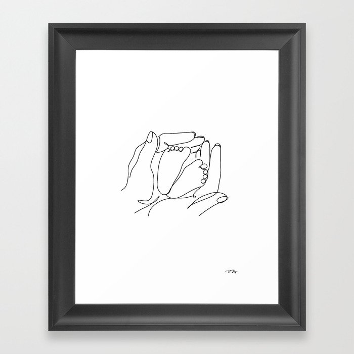 Baby legs Line Art Framed Art Print