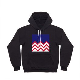blue and red chevron pattern Hoody