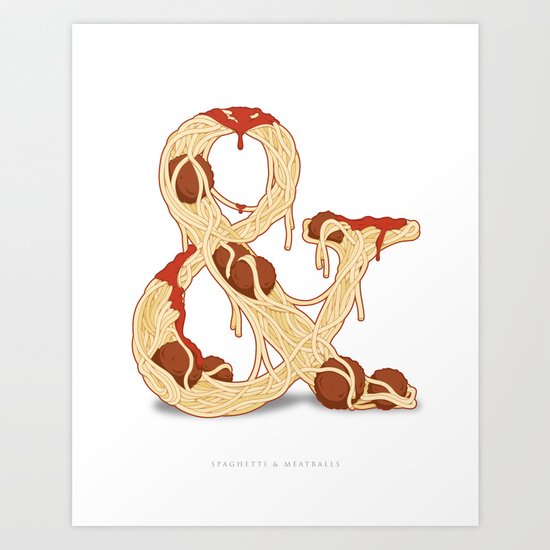 Spaghetti & Meatballs Art Print