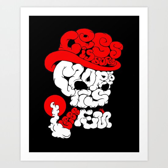 smoking skull Art Print