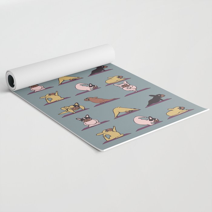 Frenchie Yoga Yoga Mat by Huebucket | Society6