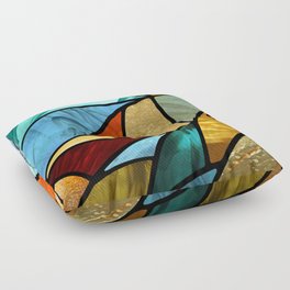 Colorful Stained Glass Floor Pillow