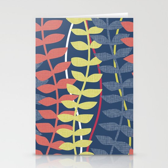 seagrass pattern - blue red yellow Stationery Cards