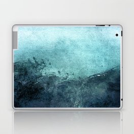 Ocean Blue Watercolor Abstract of Deep Sea Waves in Indigo, Teal, Navy, Aqua, and Midnight Blue. Laptop Skin