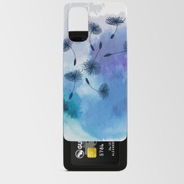 Blue Dandelion Seeds on Watercolor Android Card Case