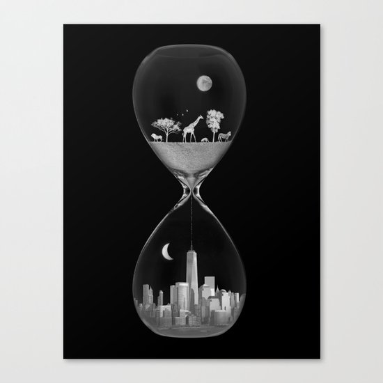 THE EVOLUTION OF THE WORLD b/w Canvas Print
