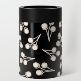 Cotton Stems Botanical Pattern in Almond Cream and Black Can Cooler