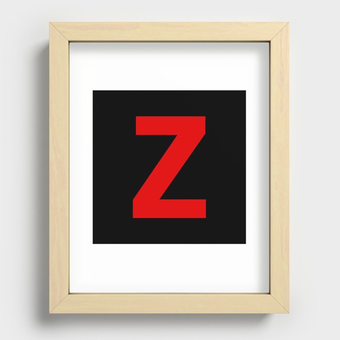 Letter Z (Red & Black) Recessed Framed Print