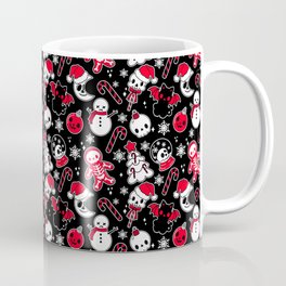 Goth Christmas Kawaii Doodles Red Black Gingerbread Skull Coffee Mug | Digital, Kawaiichristmas, Gothchristmas, Gothicchristmas, Drawing 