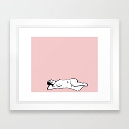 Woman in Pink Framed Art Print