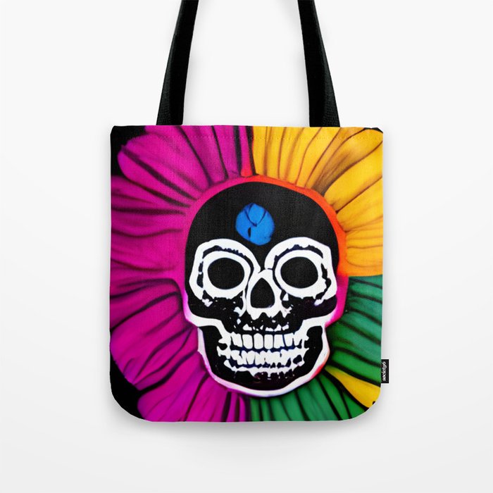 skull flower Tote Bag