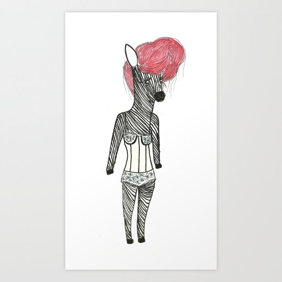 Sexy Zebra Art Print
