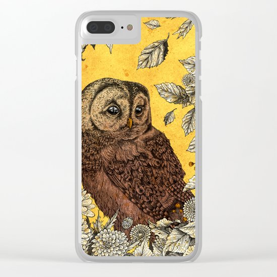 Tawny Owl Yellow Clear iPhone Case