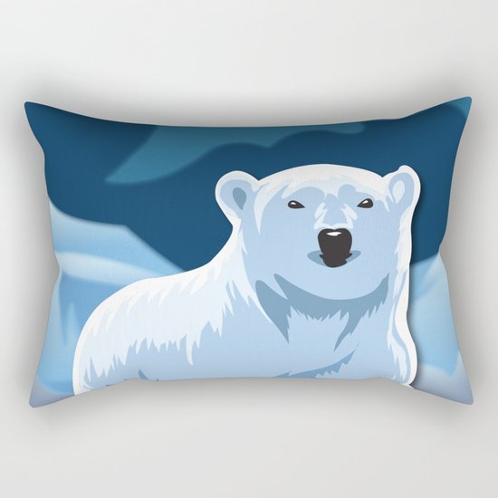 Lonely Polar Bear Rectangular Pillow