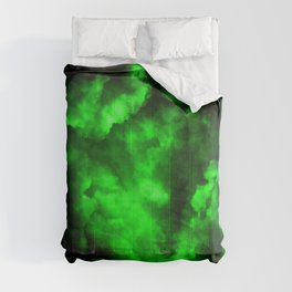 Envy - Abstract In Black And Neon Green Comforter