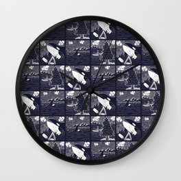 Orca Encounter Digital Block Print Wall Clock