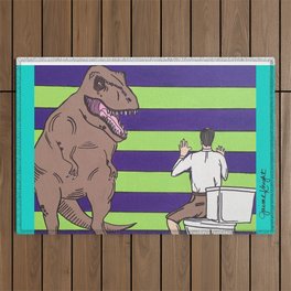Jurassic Park "Died on the Shitter" Outdoor Rug