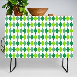 St. Patrick's Day Green and White Square Collection Credenza