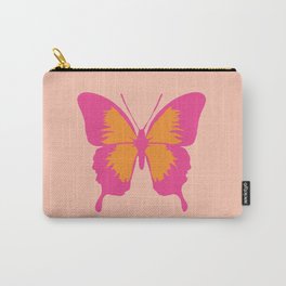 Simple Cute Groovy Pink and Orange Butterfly Carry-All Pouch