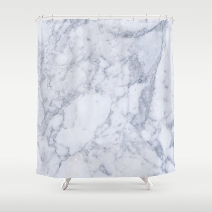 Gray And White Marble Texture Shower Curtain