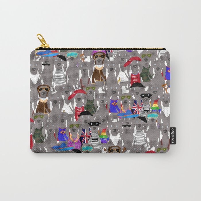 Big Dog Weim Nation Grey Ghost Weimaraner Hand-painted Pet Pattern on White Carry-All Pouch