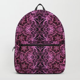 Liquid Light Series 73 ~ Red Abstract Fractal Pattern Backpack