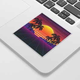 Glorious Scarlet Sunset Synthwave Sticker