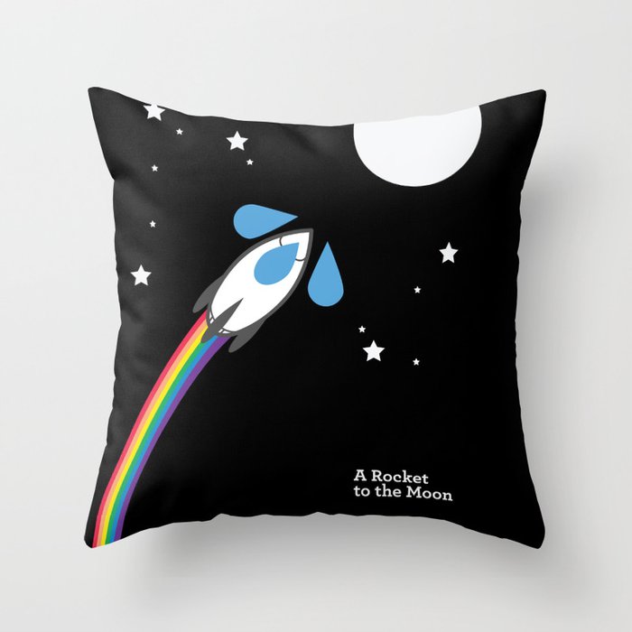 A Rocket to the Moon Throw Pillow