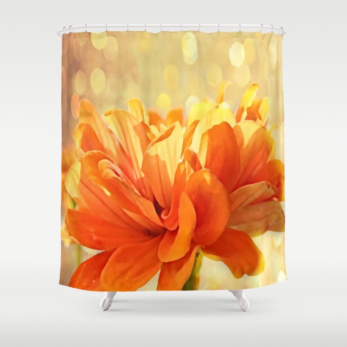 Glowing Marigold Shower Curtain By Judy, Marigold Shower Curtain
