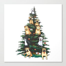 Dog Christmas Tree Canvas Print